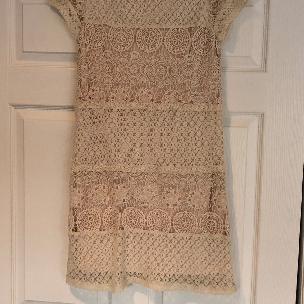 Cream colored crochet dress